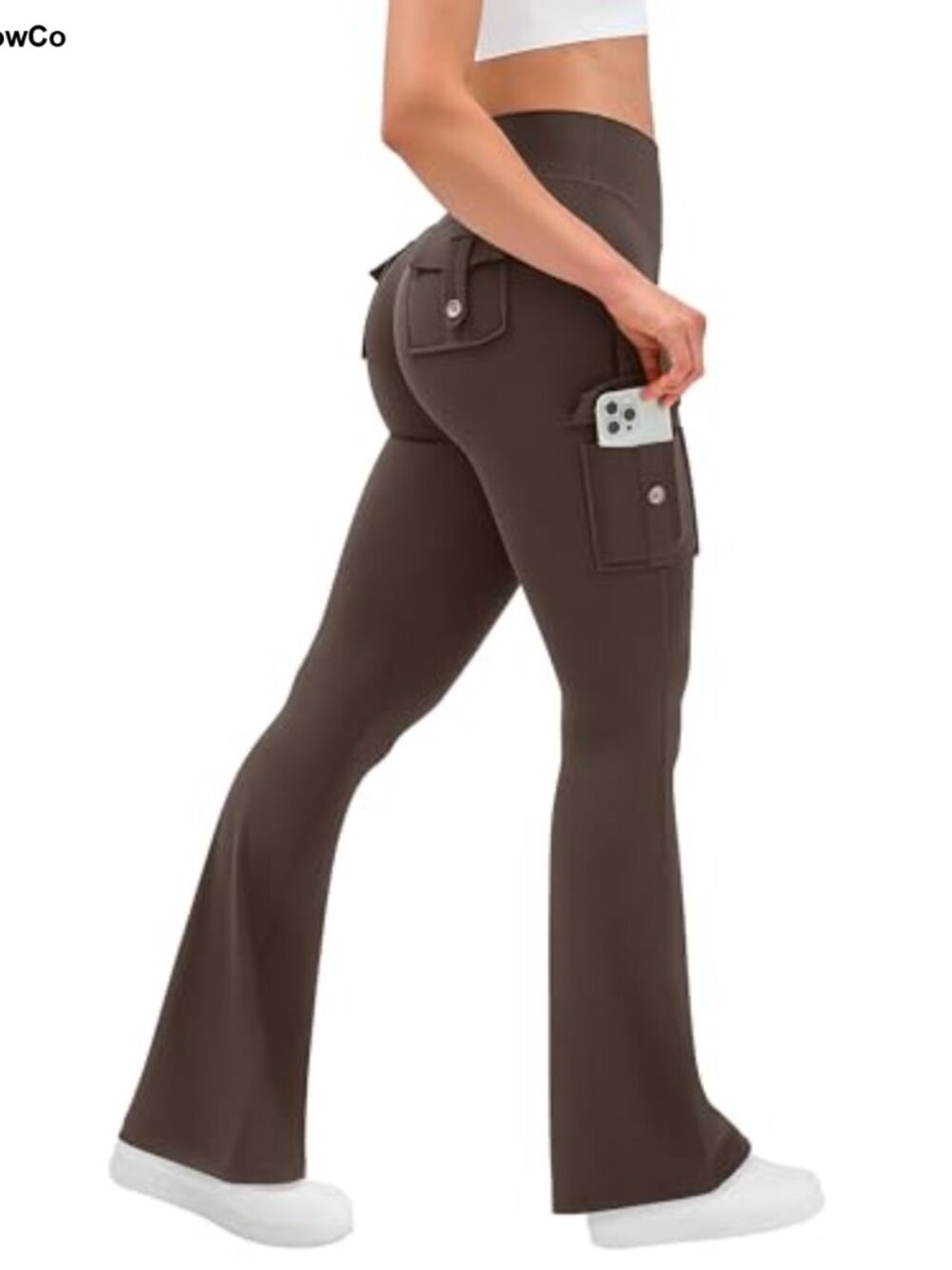 Flare Yoga Pants High Waist Cargo Pockets Butt Lifting Gym Leggings
